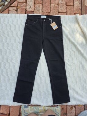 Reformation Black Straight-Leg Jeans